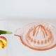 Adorable pink glass juicer
