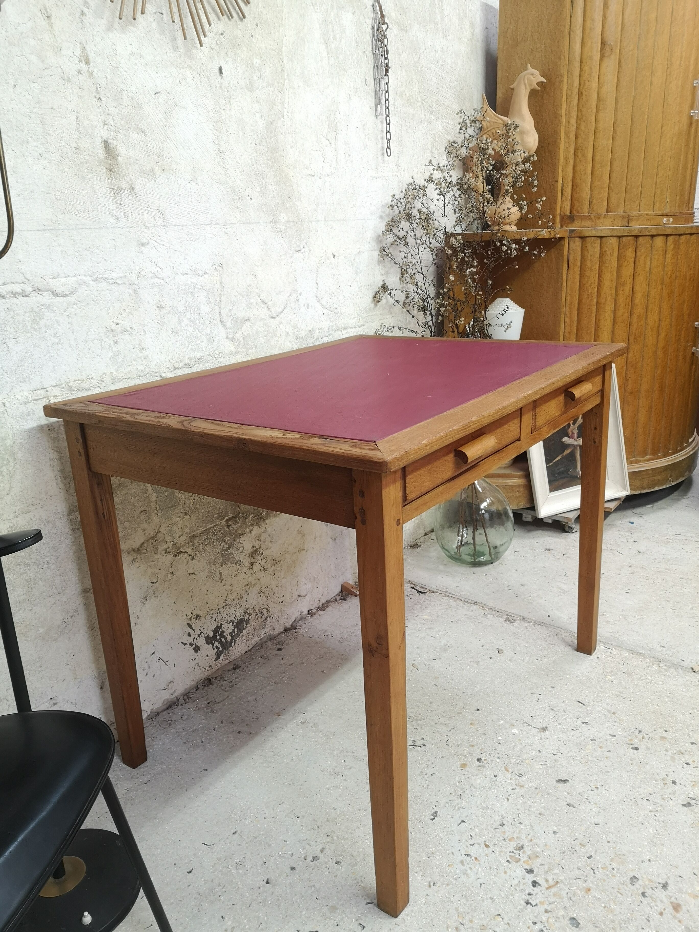 Flat office administration patina 1950 oak