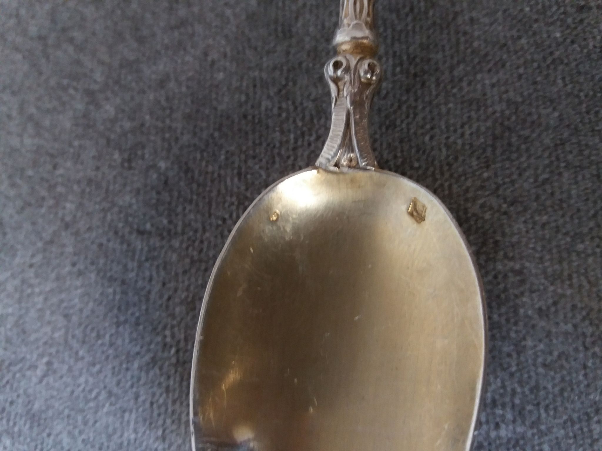 Series of 10 teaspoons in sterling silver vermilled in russian style