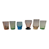 Vintage shooter shot glasses series of six assorted colors