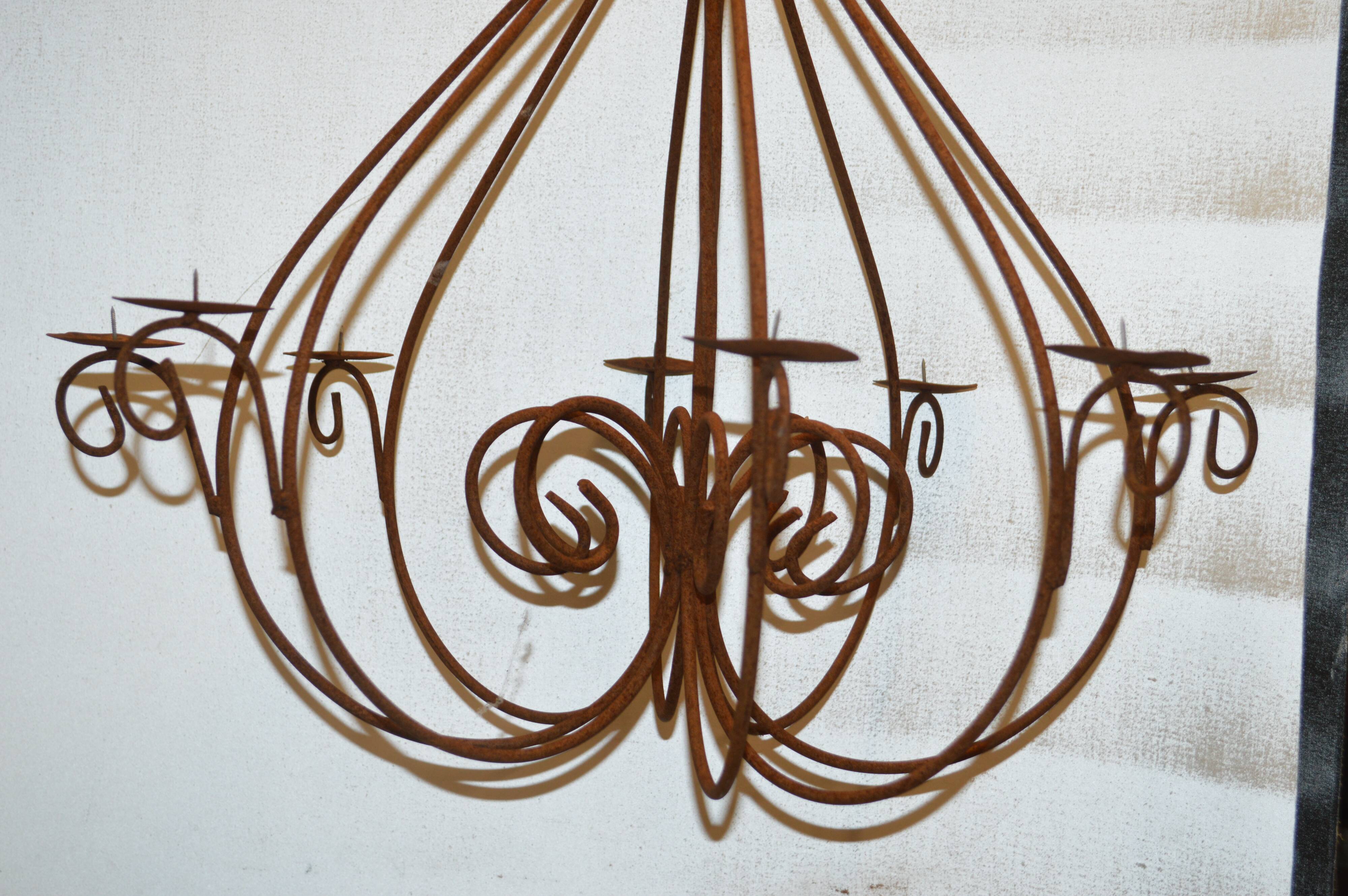 Wrought-iron candle chandelier