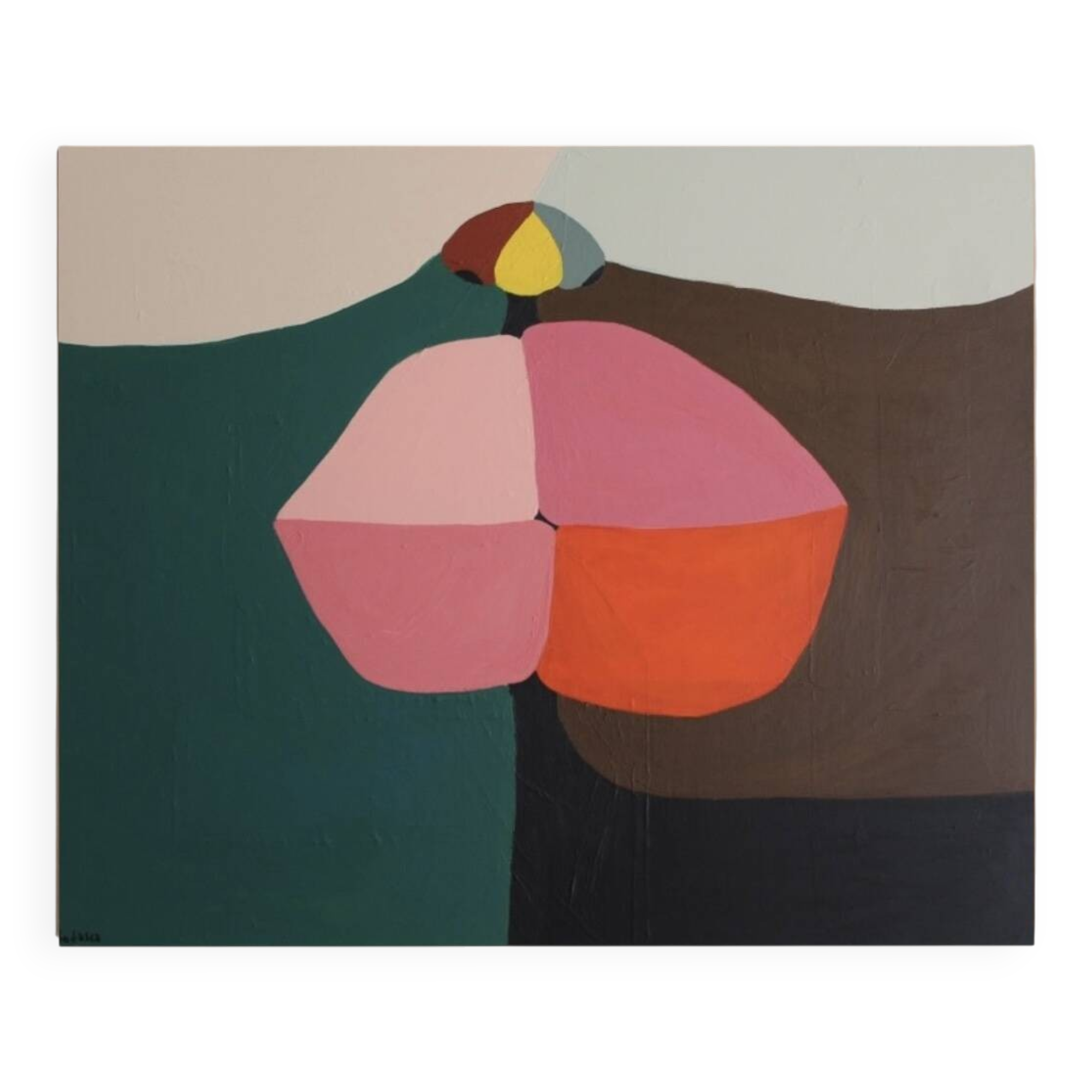Original figurative canvas "lips" 80x65cm by Bodasca