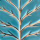 Turquoise and gold leaf slip trivet
