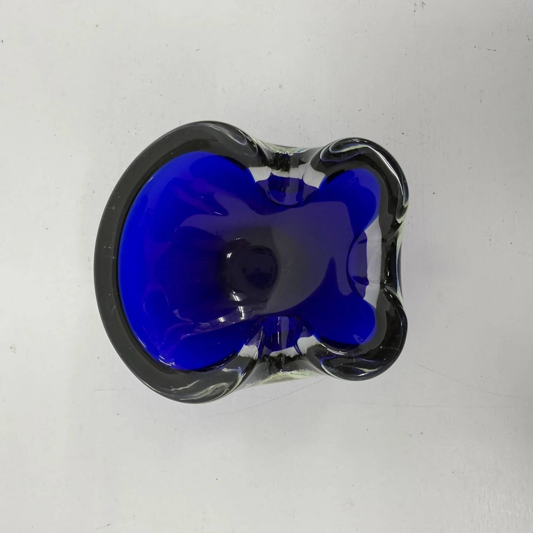 Mid-century design set of 6 blue Murano glass bowls, 1970s
