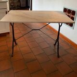 Marble and wrought iron bistro table