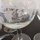 5 vintage “henri julien” red wine balloon glasses with luminarc grape blues decoration