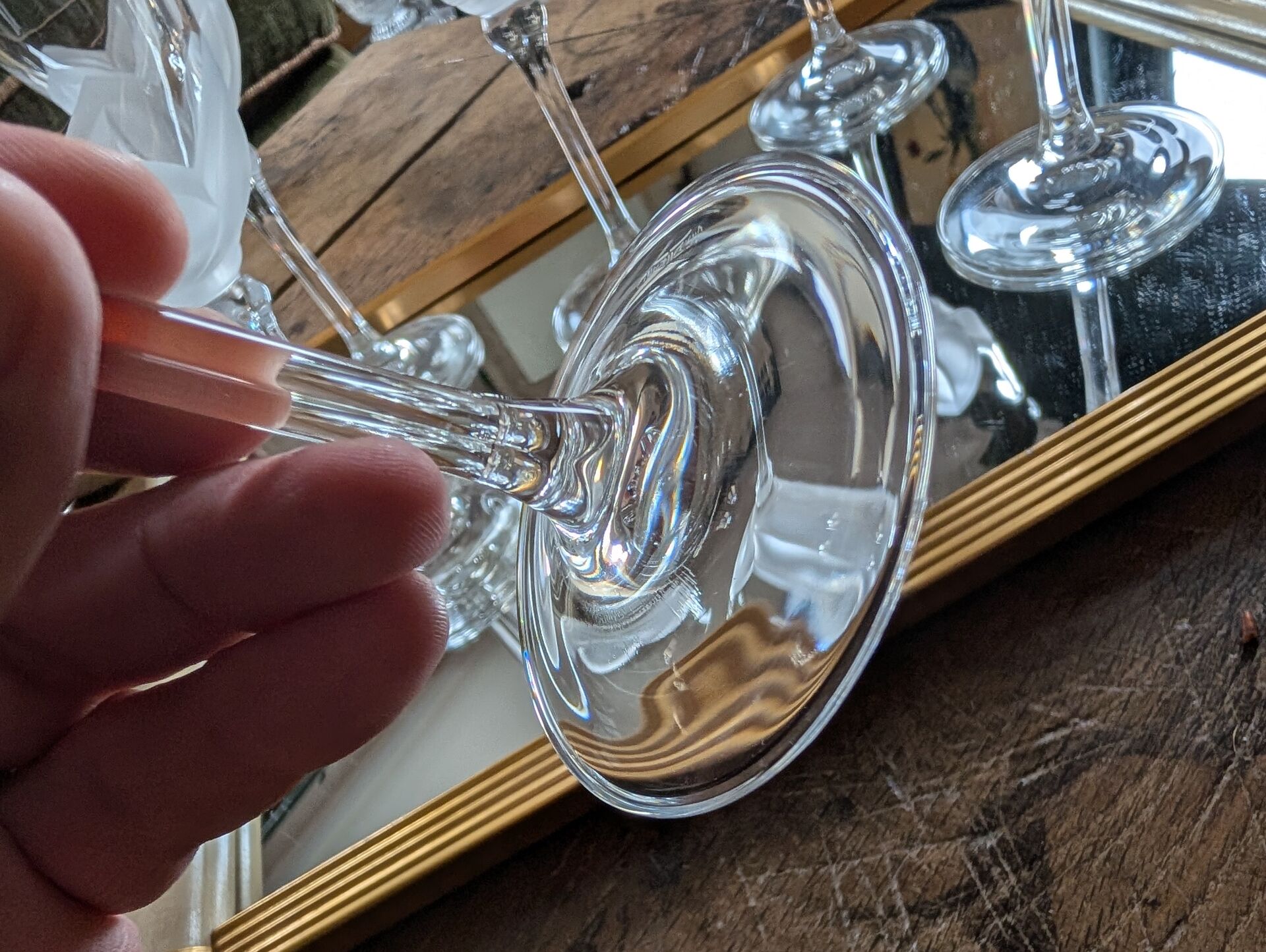 6 crystal stem glasses from Cristal d’Arques Folia – 1970s-1980s