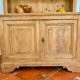 Buffet ancien à deux corps, vaisselier en chêne massif