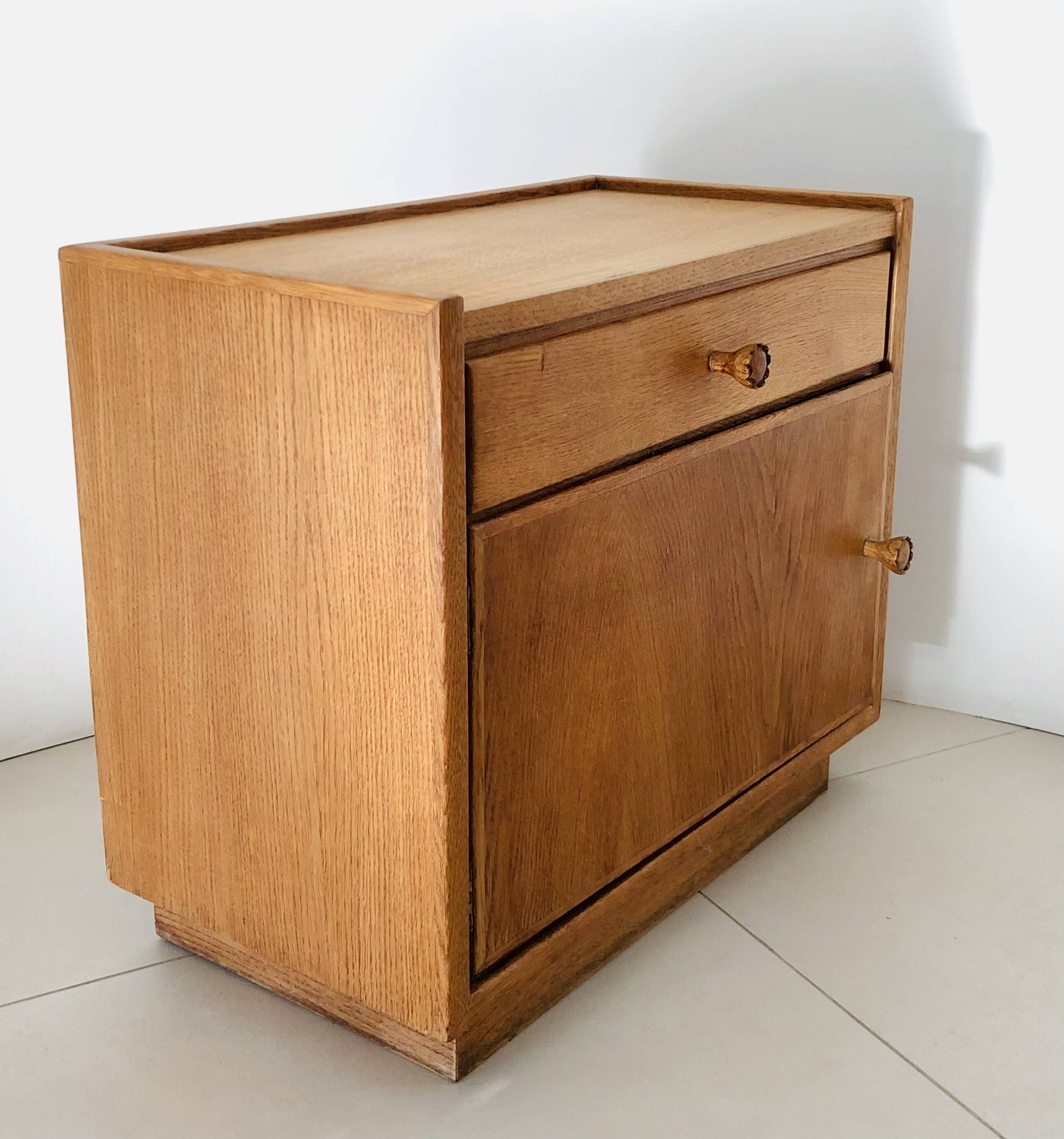 Oak bedside tables (x2); Italy 60s