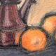 Original Swedish Oil on Panel – "Kattle and Oranges" by Herald – Signed – Dated 1966 – Framed Vintage Piece