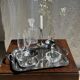 Small engraved silver metal tray L22