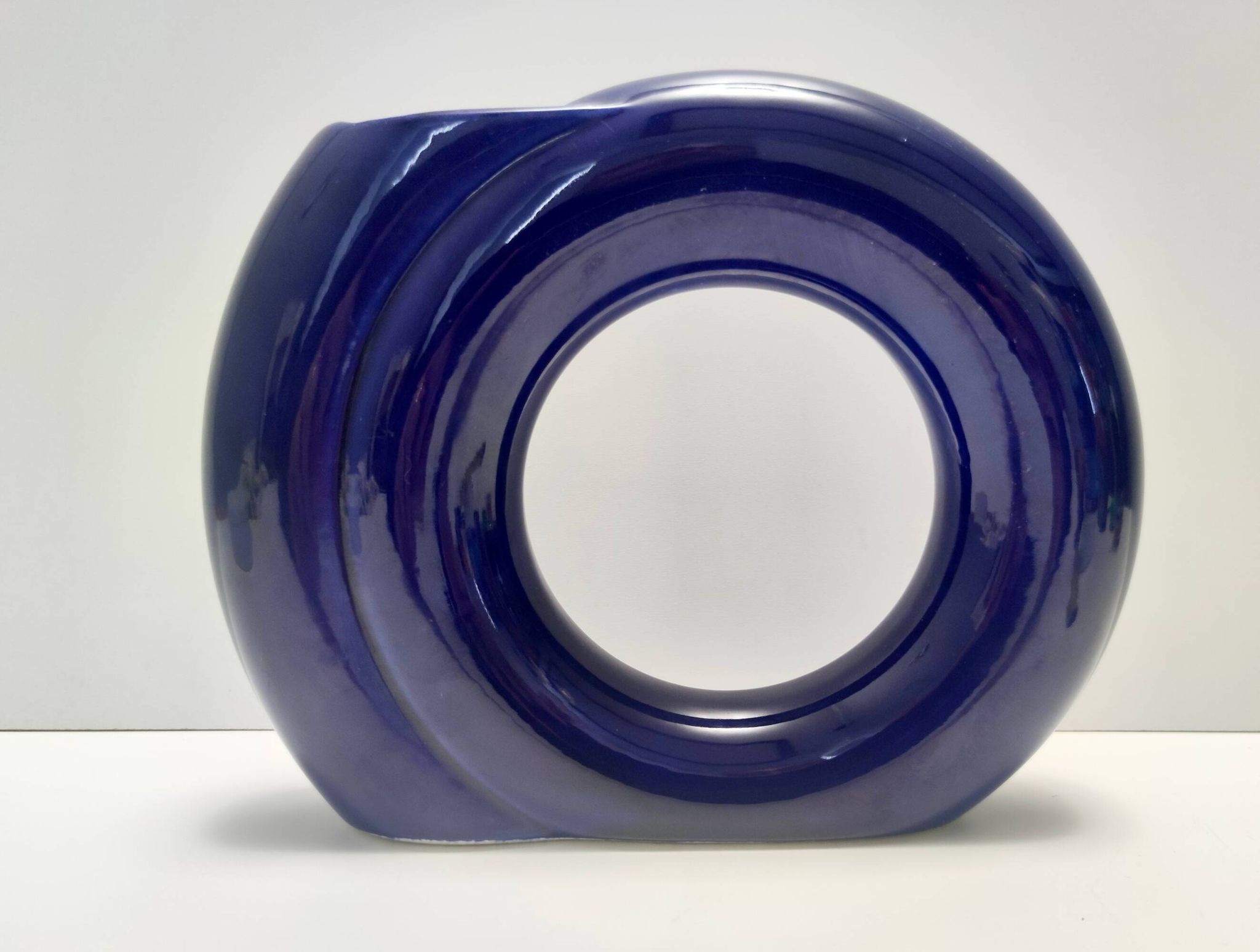 Vintage Blue Glazed Ceramic Vase by Pietro Arosio for Parravicini, Italy, 1