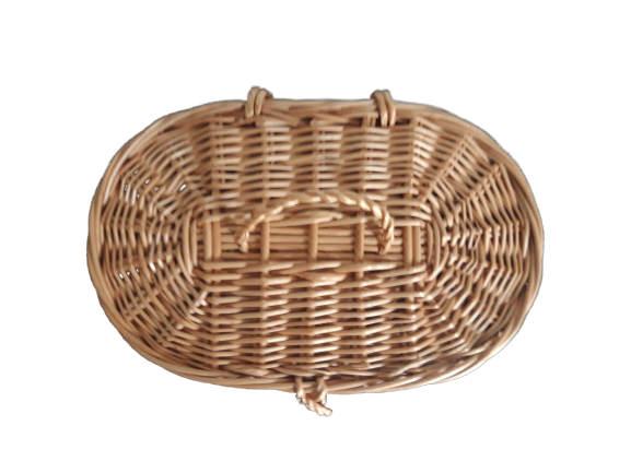 Oval wicker box