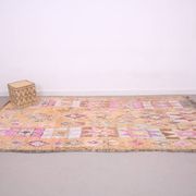 Peach Vintage Moroccan Rug 182 x 348 cm - Berber Wool Rug For Living Room