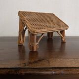 Rattan and canework footrest from the 50s/60s