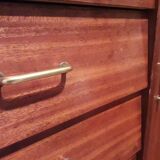 Vintage teak chest of drawers with compass legs