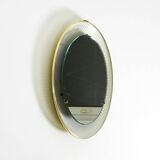 Rare round illuminated mid-century Hillebrand metal mirror from 1966