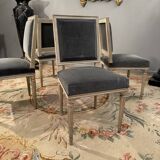 Suite of 4 lacquered chairs Louis XVI style nineteenth era