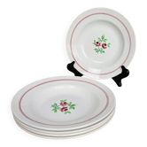 5 assiettes creuses Moulin des Loups Orchies - Deux Roses
