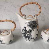 Coffee service African porcelain décor from Limoges