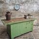 Îlot de cuisine vert établi antique
