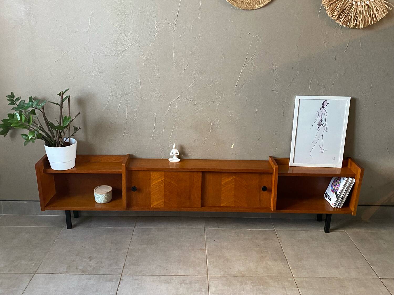 Vintage wooden sideboard from the 60s (shallow)