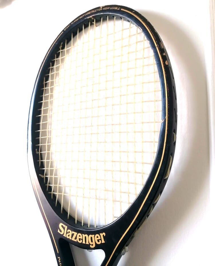 Slazenger, black panther tennis racket circa 1970