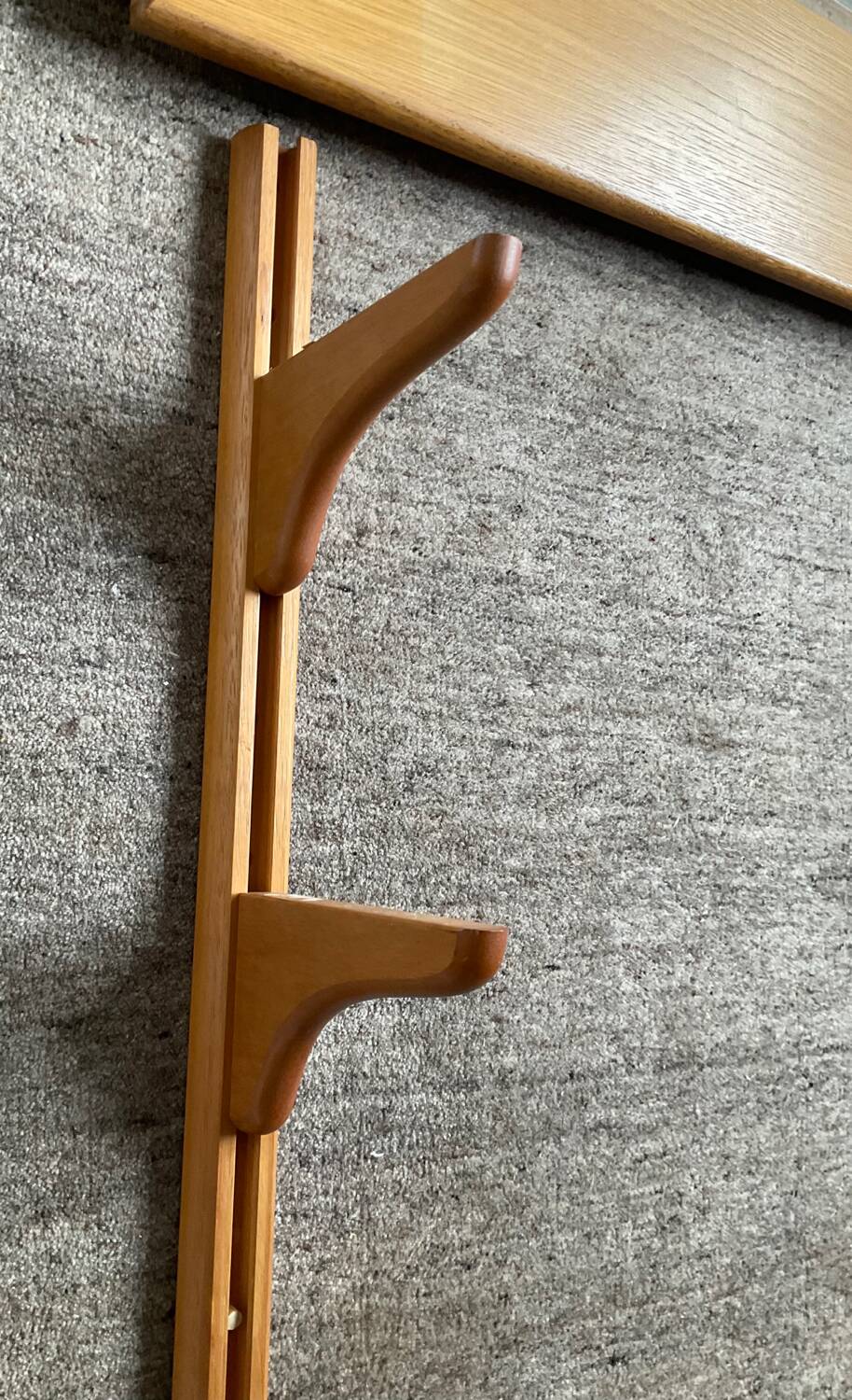 Vintage beech wall shelf