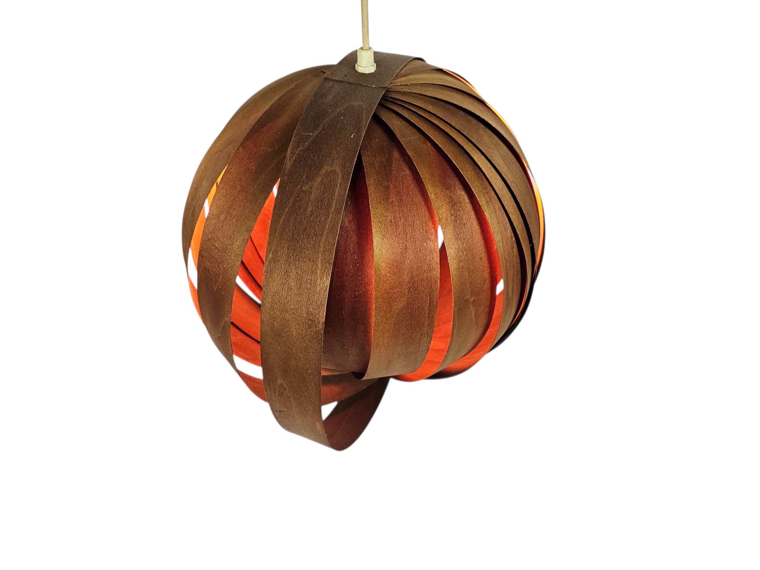 Mid-century modern - Moon lamp - Verner Panton style - teak - 60s