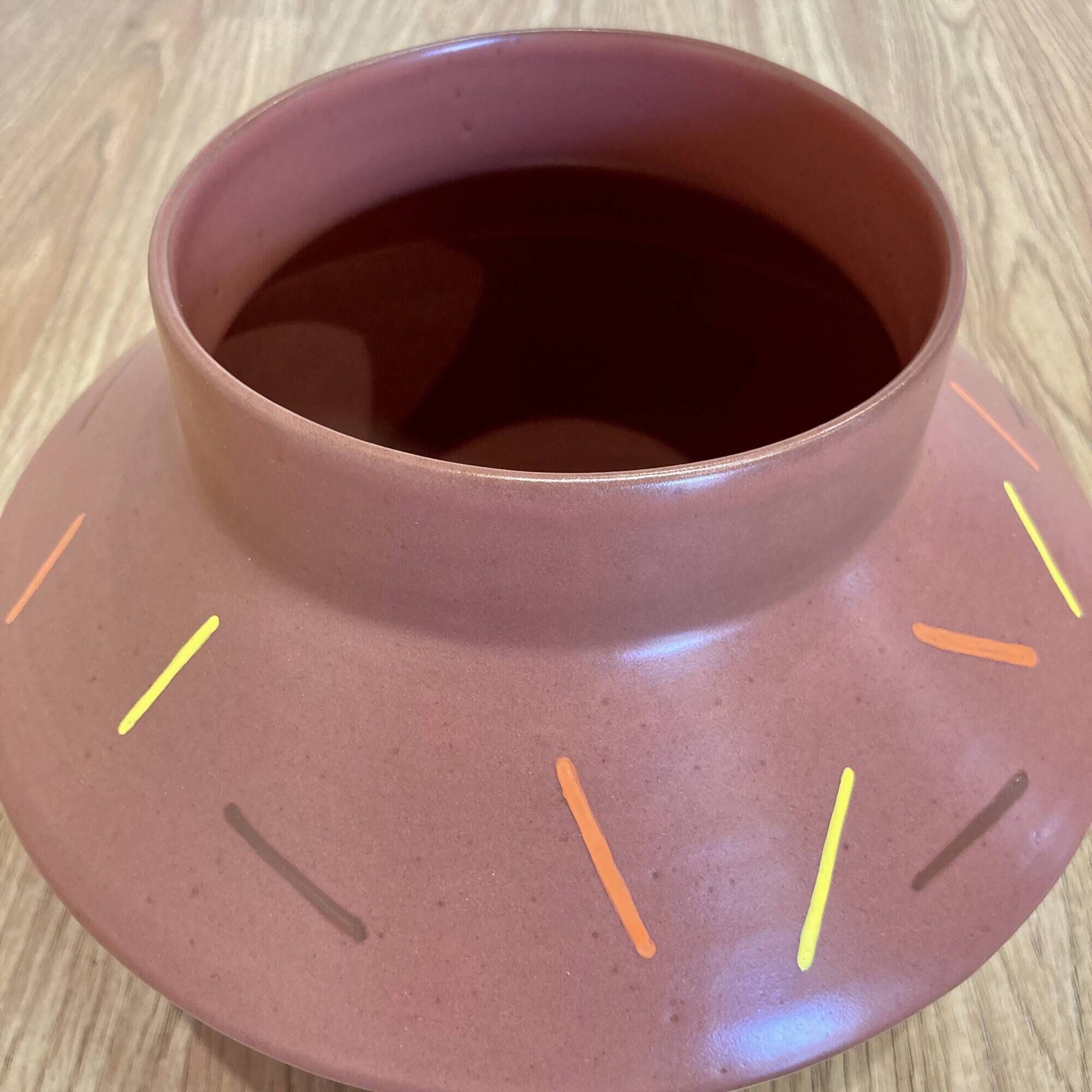 Scandinavian ceramic vase, entirely handmade.