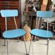 Pair of vintage blue Formica chairs