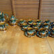 Vintage French café service set, 27 pieces, old pottery from Maine.