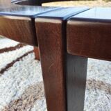 Teak coffee table and smoked glass from the 70s