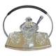 Mustard pot, salt shaker, and pepper shaker set in Baccara crystal, France.