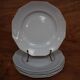 6 flat octagonal earthenware plates Moulin des loups pale blue color