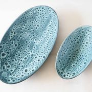 Service assiettes et plats fat lava bleu