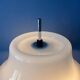 Vintage Space Age floor lamp with white plexiglass UFO shade.