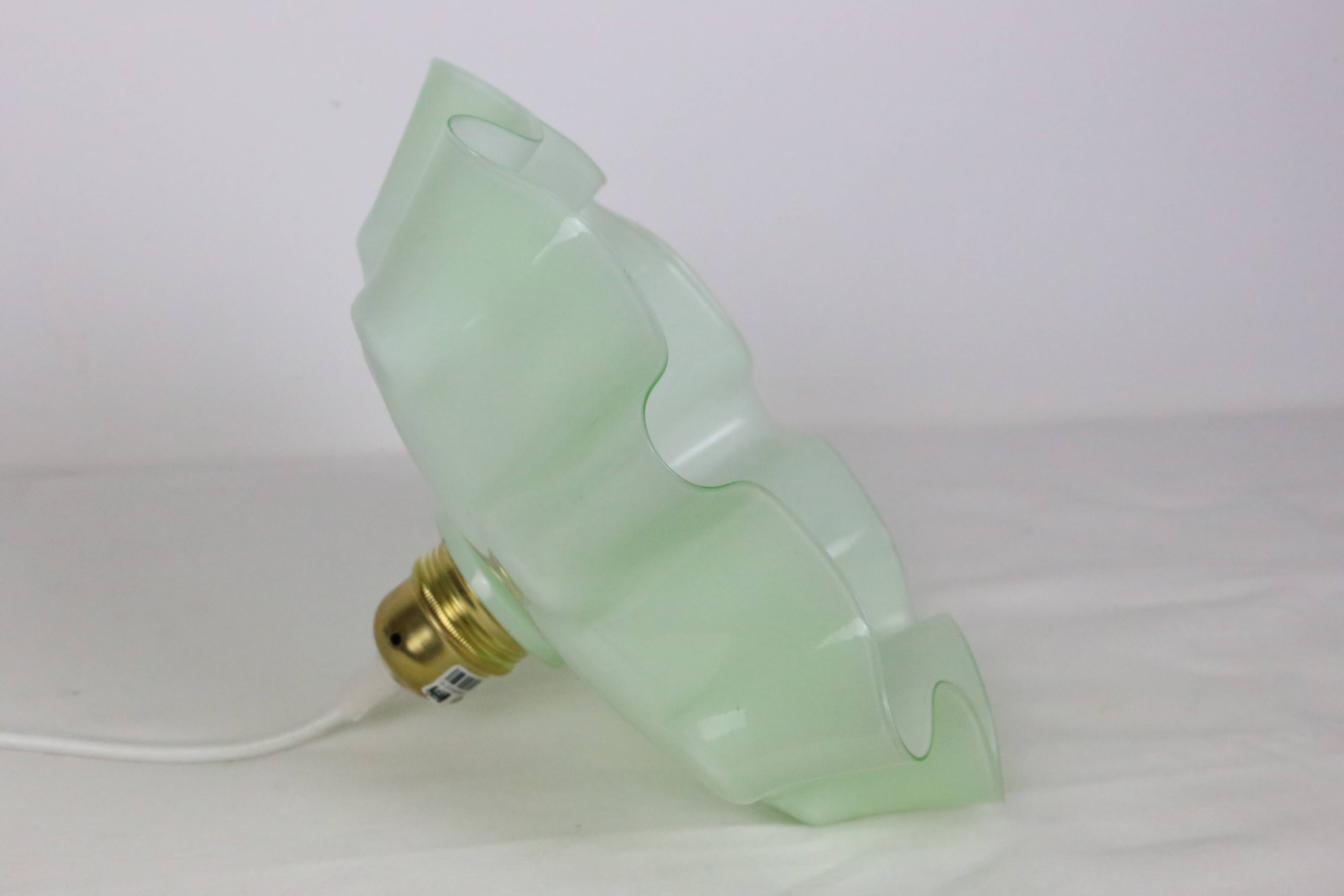 Mint green glass pendant lamp, vintage