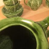 Ceramic cabbage tea set 4 cups teapot milk pot