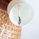 Vintage flower suspension in wicker rattan
