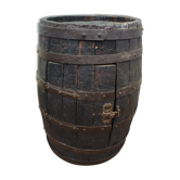 Wooden barrel bar - 71cm - on wheels