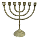 Large candle holder, candlestick, solid bronze, 7 candles, 1970s, Menorah