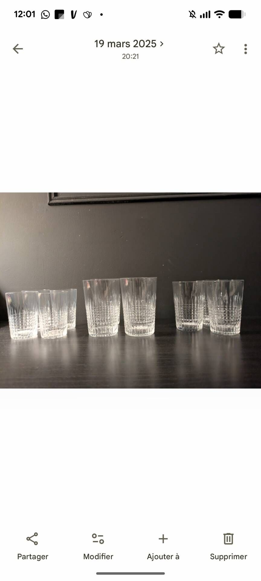 Set of 11 crystal cups from Baccarat/Nancy (Company of