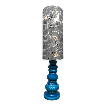 Vintage Belgium design ceramic table lamp 'Ocean blue'