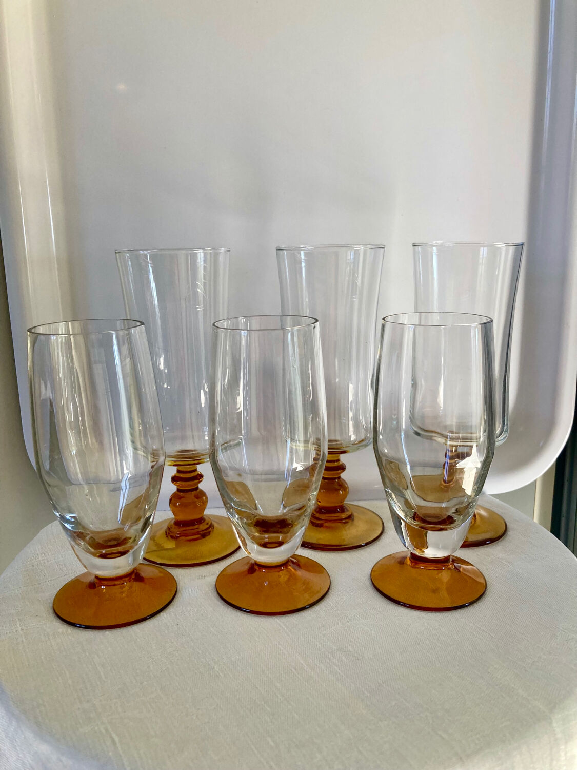 Set of 6 vintage champagne flutes