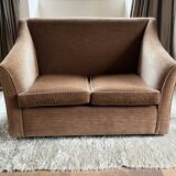 Canapé en velours 70s côtelé brun