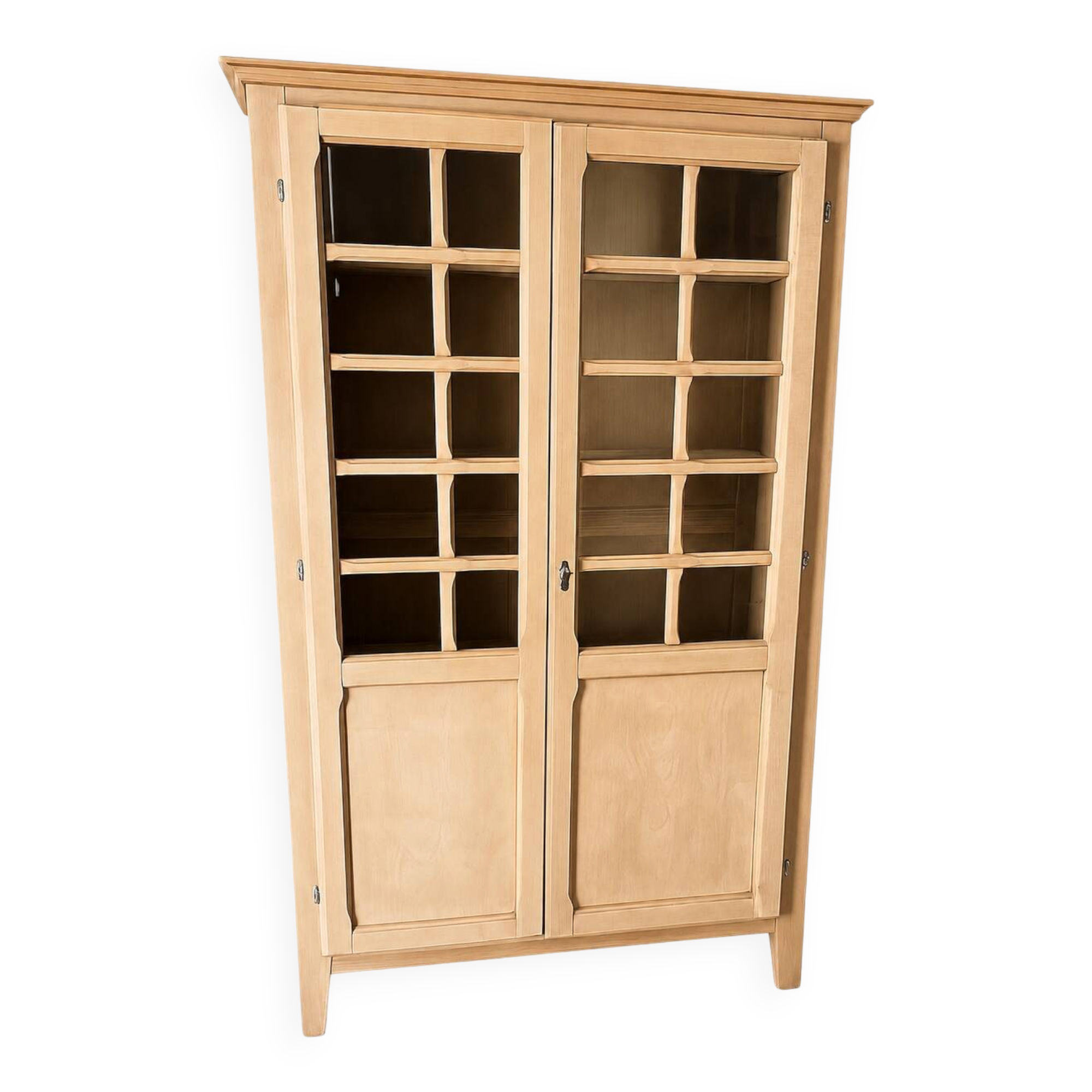 Small raw wood display cabinet