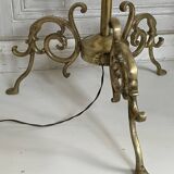 Lampadaire tripode en laiton
