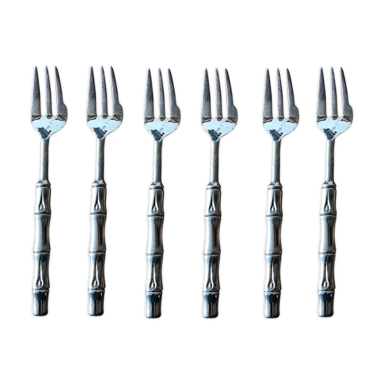 Lot of 6 forks bamboo shape