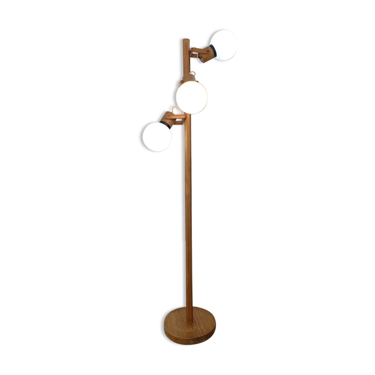 Wooden floor lamp from the 70s